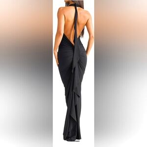 Black Sleeveless Halter Gown
